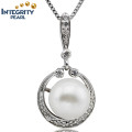 Pearl Pendants Wholesale 9-10mm Button Shape Fashion Natural Freshwater Pearl Pendant